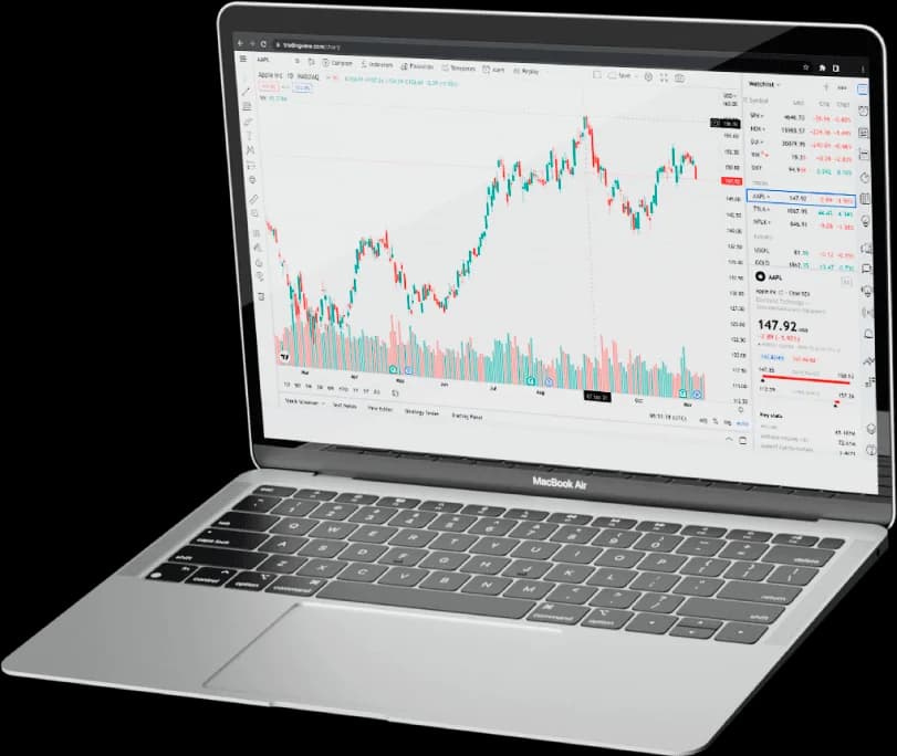 نمودار قیمت روی لپتاپ